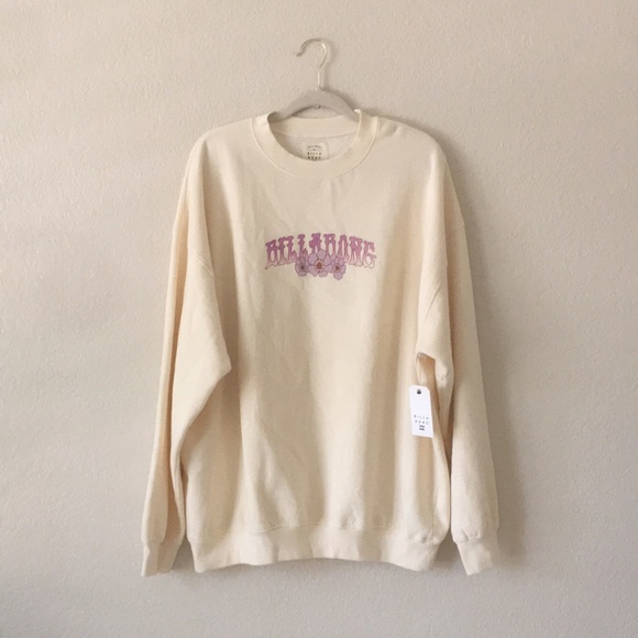 Billabong Tops - Billabong Sweatshirt Longline Crewneck Graphic Floral
